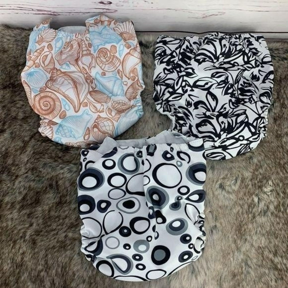 Qaqadu Babycare Lot of 3 Girls Boys Multi Design Cover Cloth Diaper Adjustable